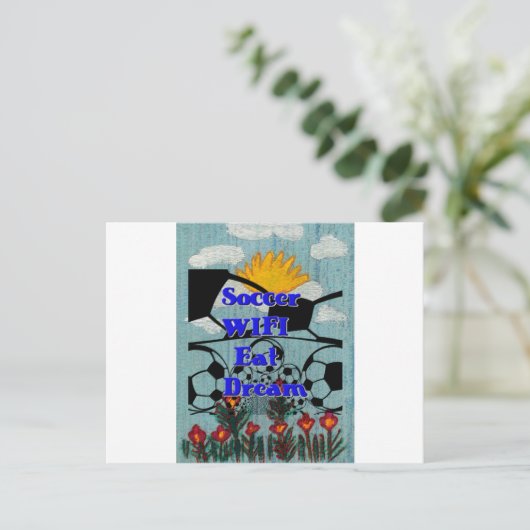 Carte Postale Soccer WIFI Manger Rêve - Sport amusant Art Imprim (Debout devant)