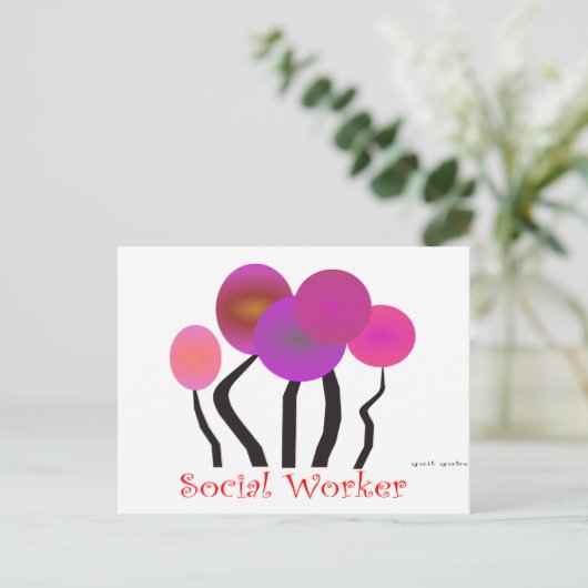 Carte Postale Social Worker Artsy Artsy Design Cadeaux (Debout devant)