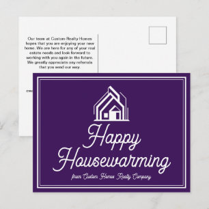 Carte Postale Société immobilière chic violet Realtor personnali