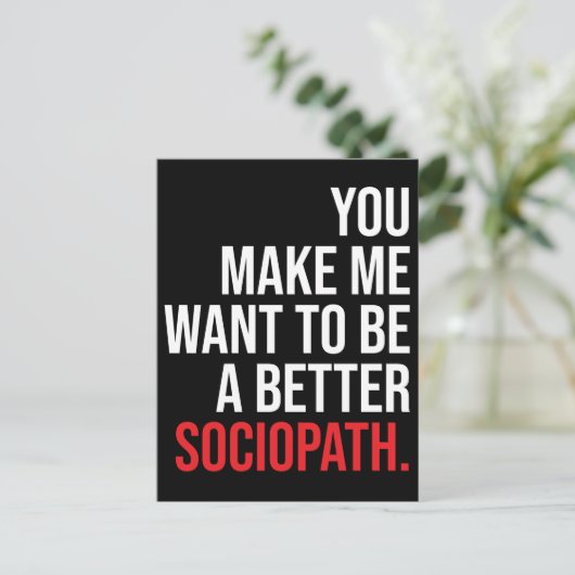 Carte Postale Sociopath, Humour (Debout devant)