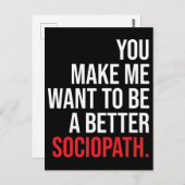 Carte Postale Sociopath, Humour (Devant / Derrière)