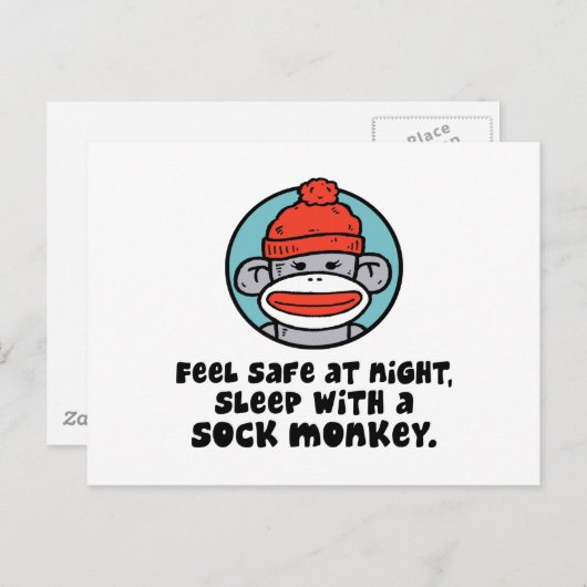 Carte Postale Sock Monkey (Devant / Derrière)