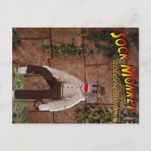 Carte Postale Sock Monkey et Golden Banana (Devant)