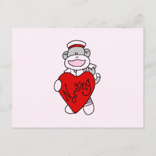 Carte Postale Sock Monkey I Love Nursing T-shirts et cadeaux