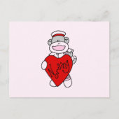 Carte Postale Sock Monkey I Love Nursing T-shirts et cadeaux (Devant)