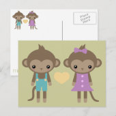 Carte Postale Sock Monkey Love (Devant / Derrière)