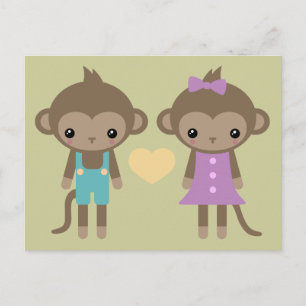 Carte Postale Sock Monkey Love