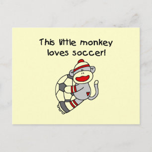 Carte Postale Sock Monkey Loves Soccer T-shirts et cadeaux