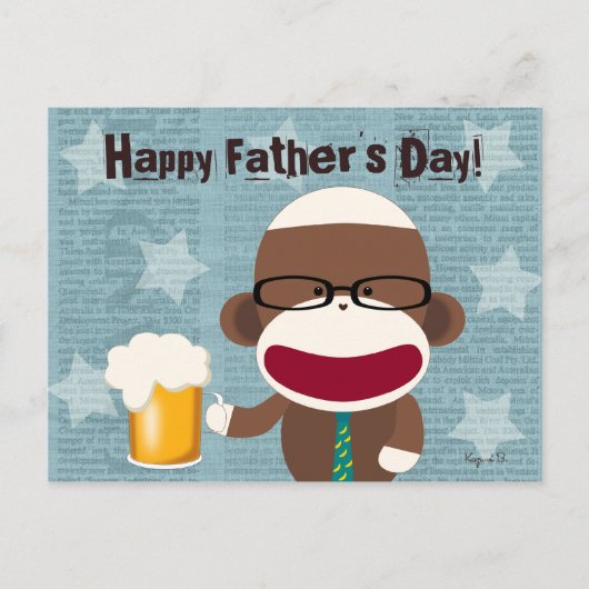Carte postale Sock Monkey Papa (Devant)