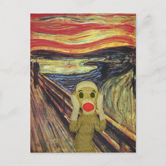 Carte postale Sock Monkey Scream (Devant)