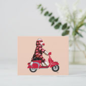 Carte Postale Sock Monkey sur Red Moped (Debout devant)