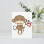 Carte Postale Sock singe avec drapeau (Debout devant)