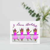 Carte Postale sock singe   "I LOVE BALLET" (Debout devant)