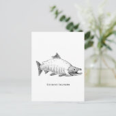 Carte Postale Sockeye Saumon Line Art (Debout devant)