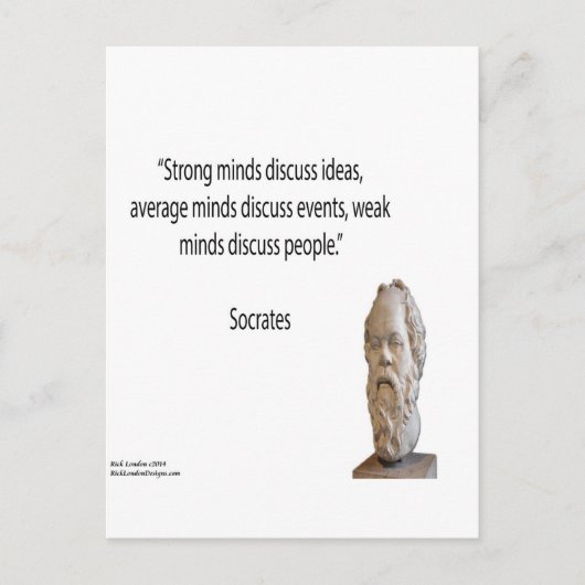 Carte Postale Socrate & Citations de "Grands Esprits" Célèbres (Devant)