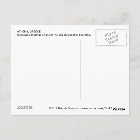 Carte postale Socrates Grèce (Dos)