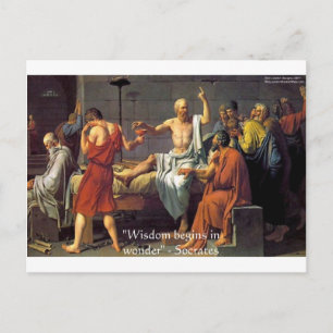 Carte Postale Socrates "Wisdom/Wonder" Devis Cadeaux Tee - shirt