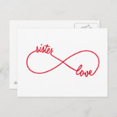 Carte Postale Soeur amour, signe infini (Devant / Derrière)