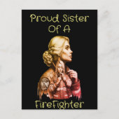 Carte Postale Sœur fière d'un pompier  conséquence w (Devant)