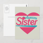 Carte Postale Soeur géniale (Devant / Derrière)