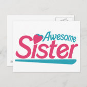 Carte Postale Soeur géniale (Devant / Derrière)