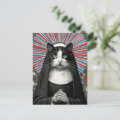 Carte Postale Sœur Kitty unique la nonne chat (Debout devant)