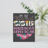 Carte Postale Soeur la plus jeune sur les règles Membre de la fa (Debout devant)