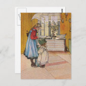 Carte Postale Soeurs - Koket av Carl Larsson (Devant / Derrière)