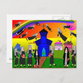 Carte Postale Soeurs "Soeurs Volantes" Whimsical Art (Devant / Derrière)