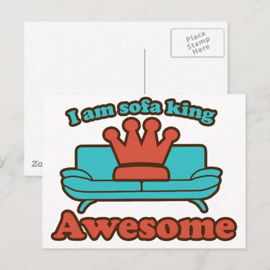 Carte Postale Sofa King Awesome (Devant / Derrière)