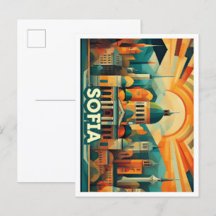 Carte Postale Sofia Bulgarie Voyage artistique coloré