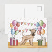 Carte Postale Soft-Coated Wheaten Terrier Couleurs Pastel Annive (Devant / Derrière)