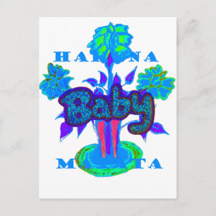 Carte Postale Soft Cyan Blue Flower Art : A Baby's Touch.