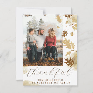 Carte Postale Soft Elegant Feuilles D'Automne Merci Photo
