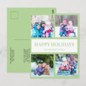 Carte Postale Soft Green Multi Photo Noël Fête de Noël (Devant / Derrière)