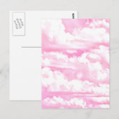 Carte Postale Soft Happy Rose Nuages Décor (Devant / Derrière)