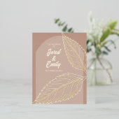 Carte postale Soft Mocha Feuilles Foil (Debout devant)