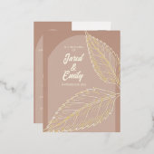 Carte postale Soft Mocha Feuilles Foil (Recto/Verso)