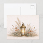Carte Postale Soft Neutral Boho Lantern Floral Arrangement (Devant / Derrière)