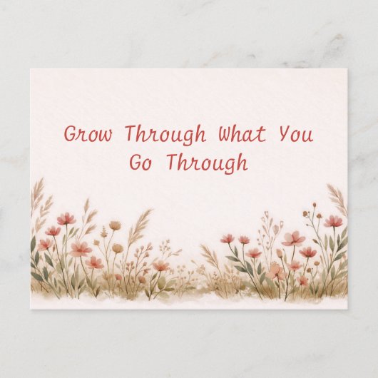 Carte Postale Soft Wildflower Border Meadow Watercolor  (Devant)