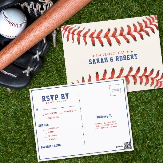 Carte Postale Softball de baseball Le mariage parfait accrocher