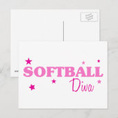 Carte Postale Softball Diva (Devant / Derrière)
