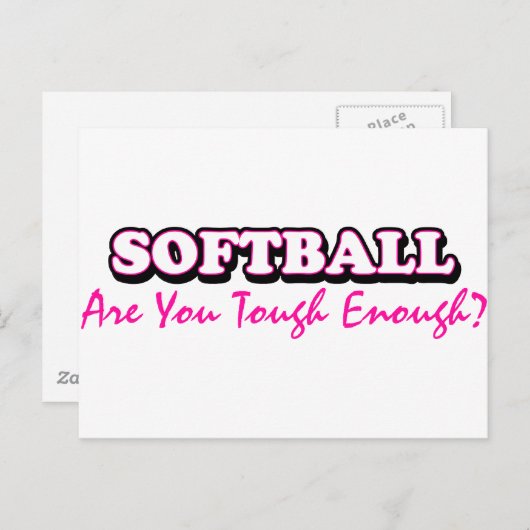 Carte Postale Softball - Êtes-Vous Assez Dur (Devant / Derrière)