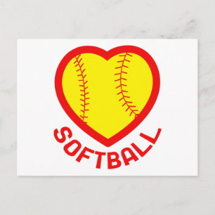 Carte Postale Softball Heart