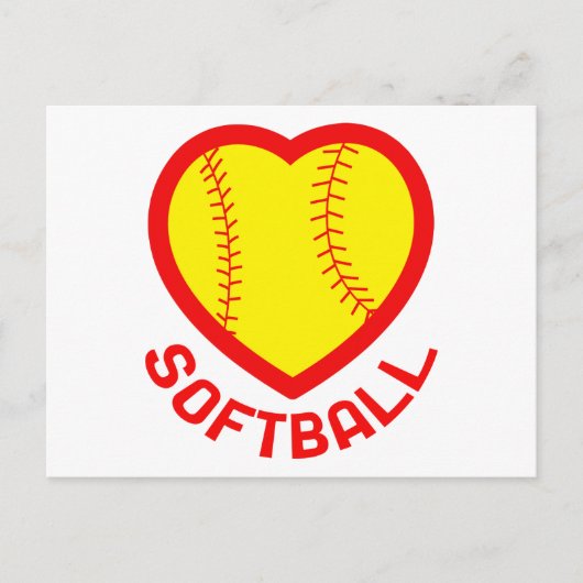 Carte Postale Softball Heart (Devant)