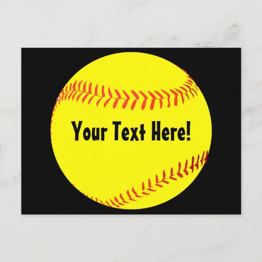 Carte postale Softball personnalisée (Devant)