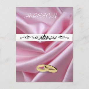 Carte Postale Soie rose Avec Bagues Mariages
