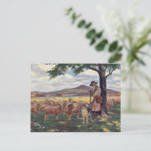 Carte Postale Soignant les moutons (Debout devant)