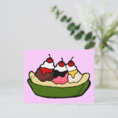 Carte Postale Soin à la crème glacée sucrée à la Banana Split (Debout devant)