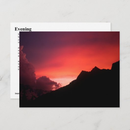 CARTE POSTALE SOIR (Devant / Derrière)